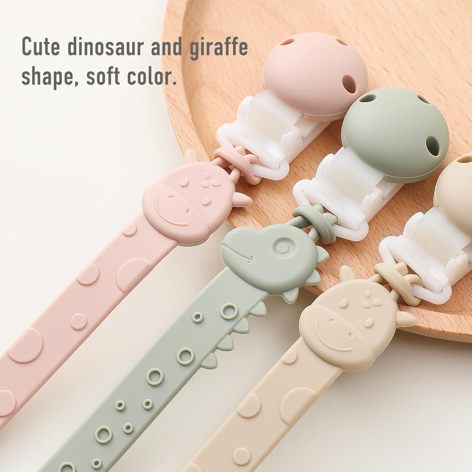 Clip de Chupete de Silicona 4 Pcs YI2307 Marfil y Azul Bebé