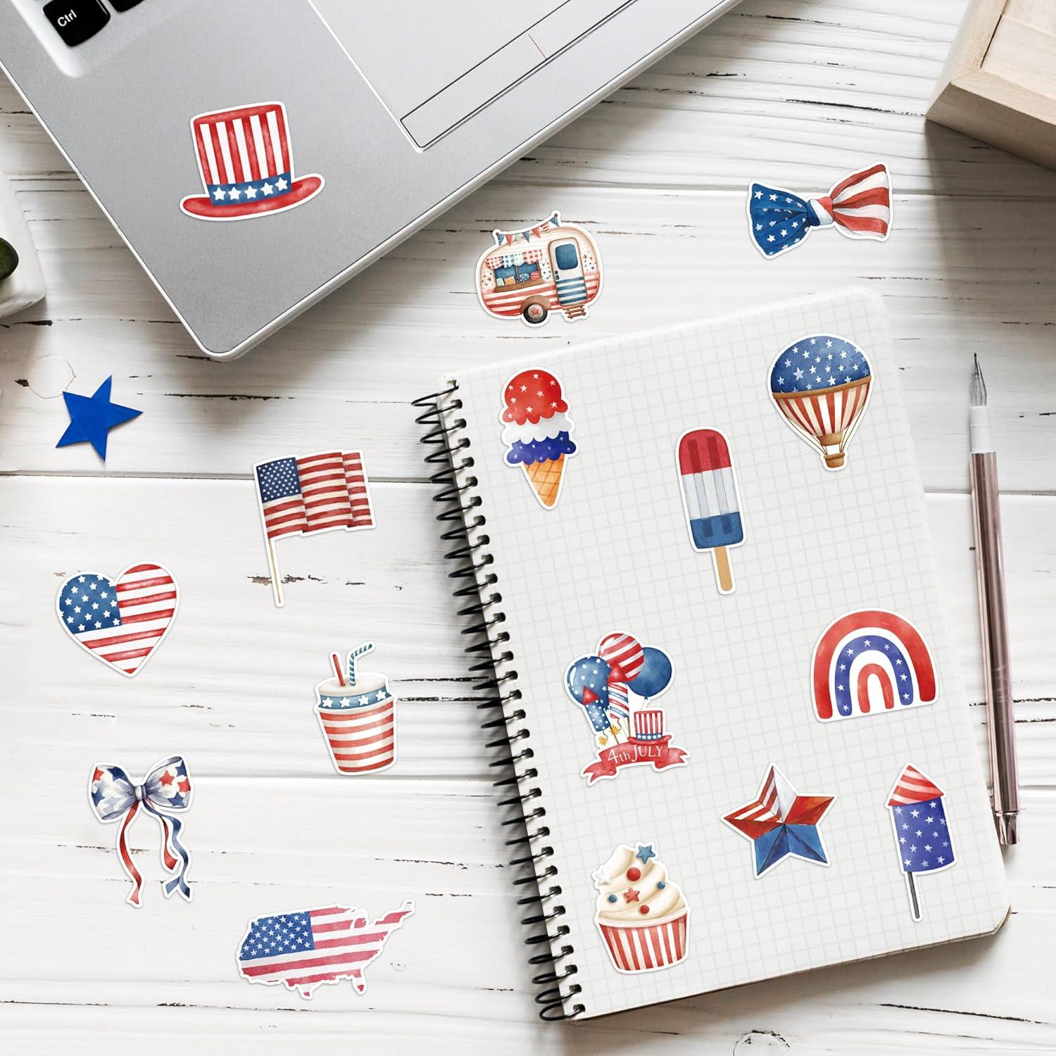 Pegatinas Patrióticas 4 de Julio CNhoqc - 1000 Piezas, 16 Diseños