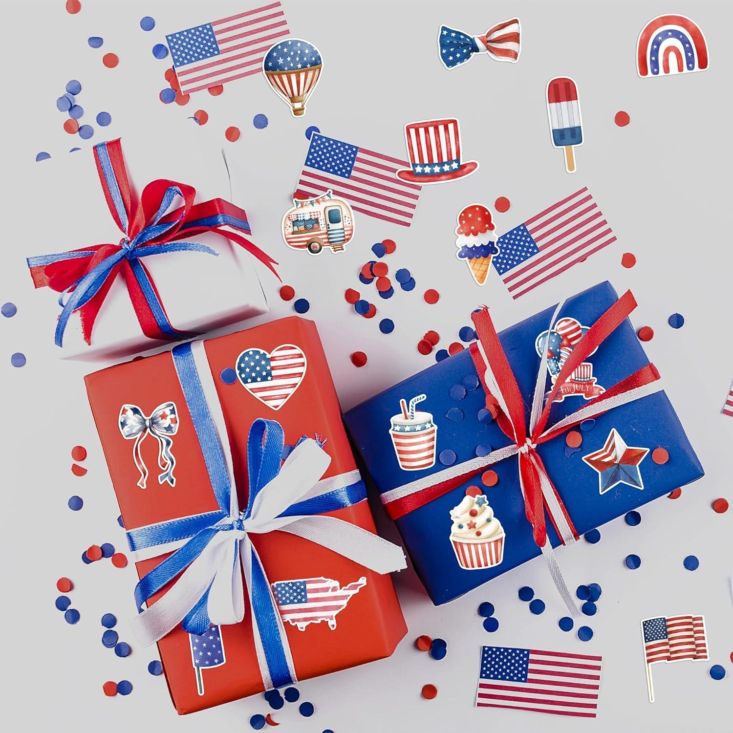 Pegatinas Patrióticas 4 de Julio CNhoqc - 1000 Piezas, 16 Diseños