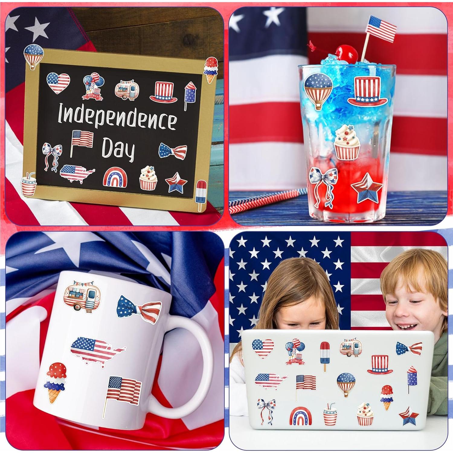 Pegatinas Patrióticas 4 de Julio CNhoqc - 1000 Piezas, 16 Diseños