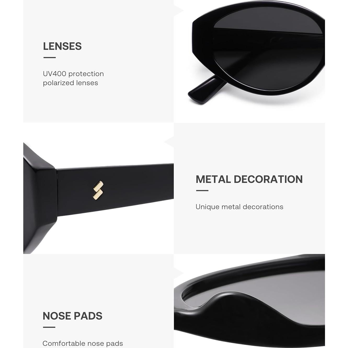 Gafas de sol polarizadas SOJOS SJ2608 retro ovaladas UV400