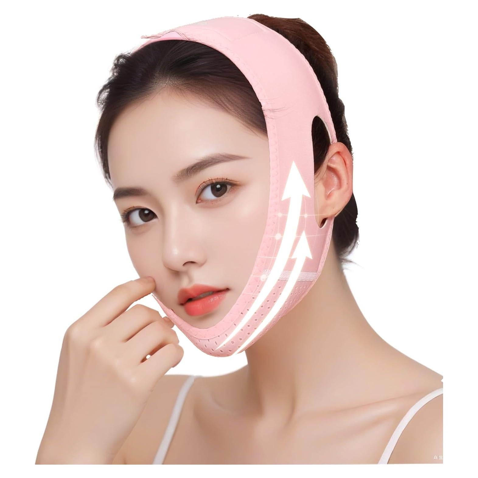 Cinta Reutilizable para Doble Mentón JANMISI Rosa 3 en 1