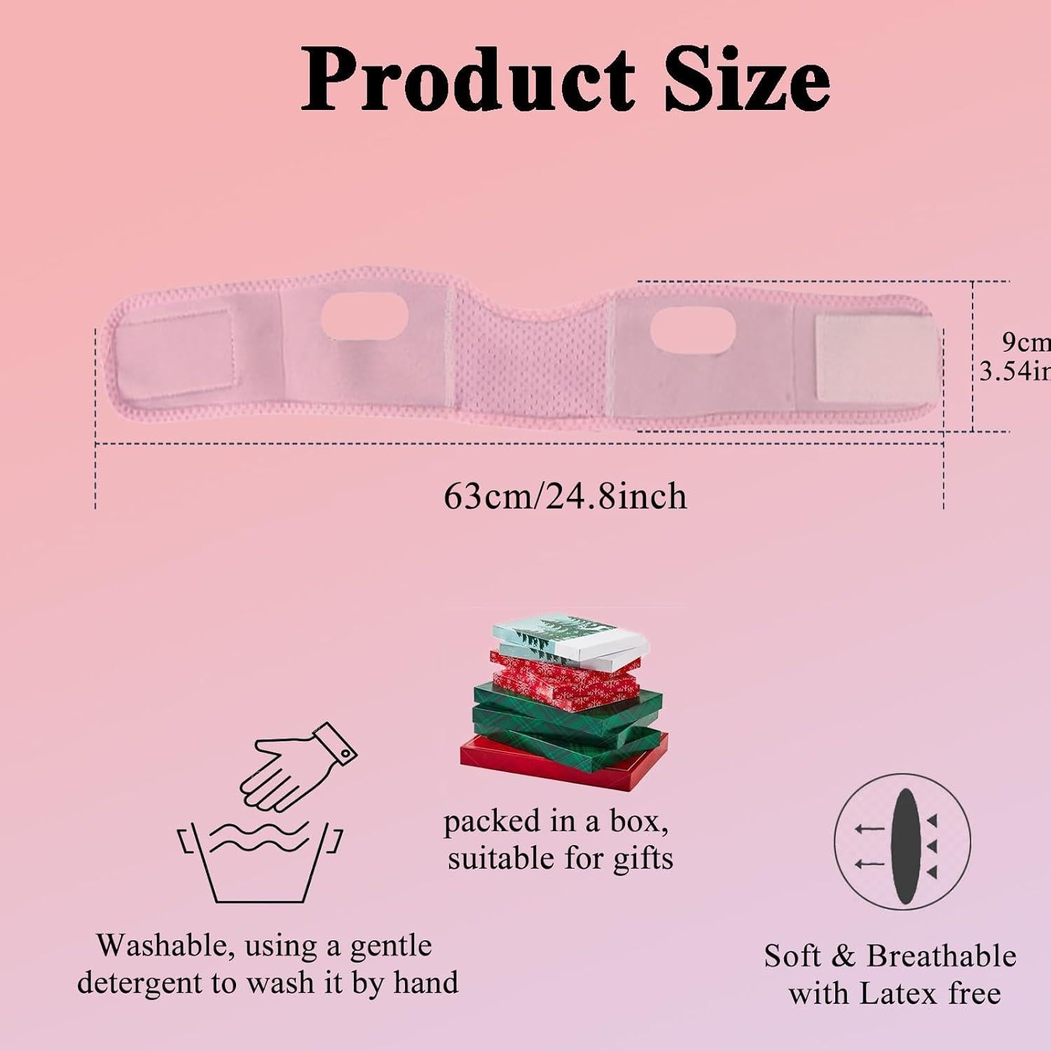 Cinta Reutilizable para Doble Mentón JANMISI Rosa 3 en 1