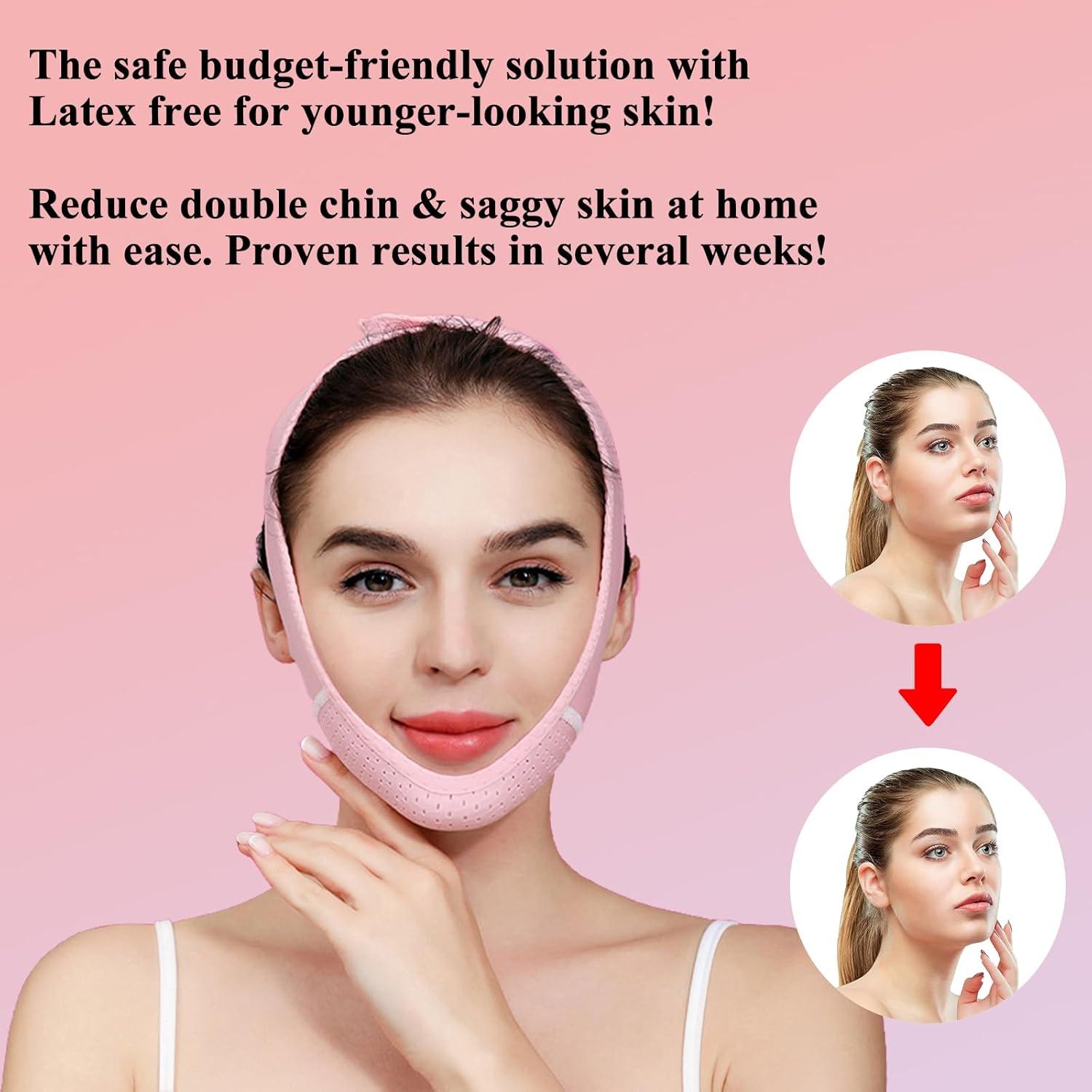 Cinta Reutilizable para Doble Mentón JANMISI Rosa 3 en 1