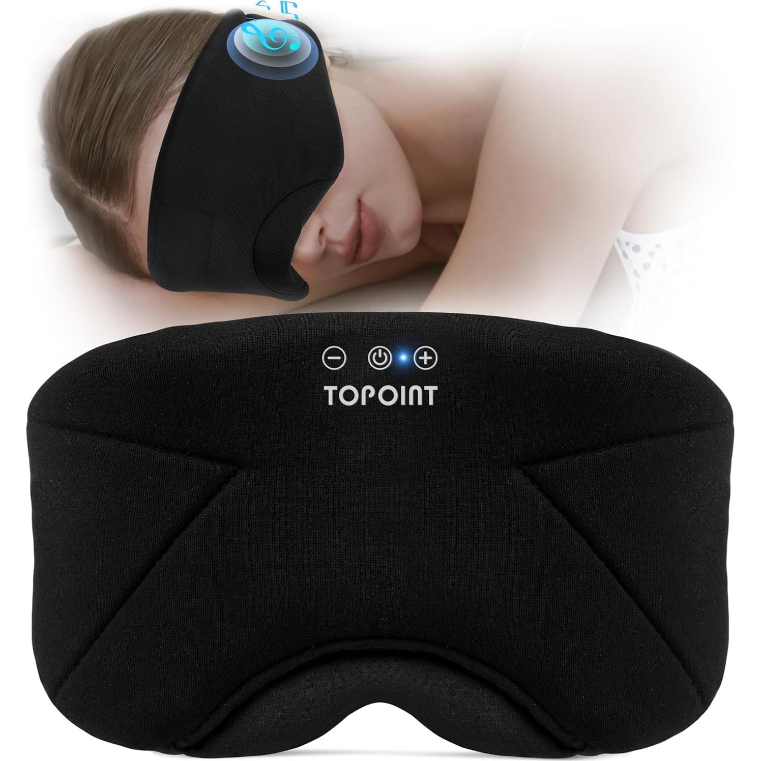 Máscara para dormir Bluetooth TOPOINT con auriculares HD