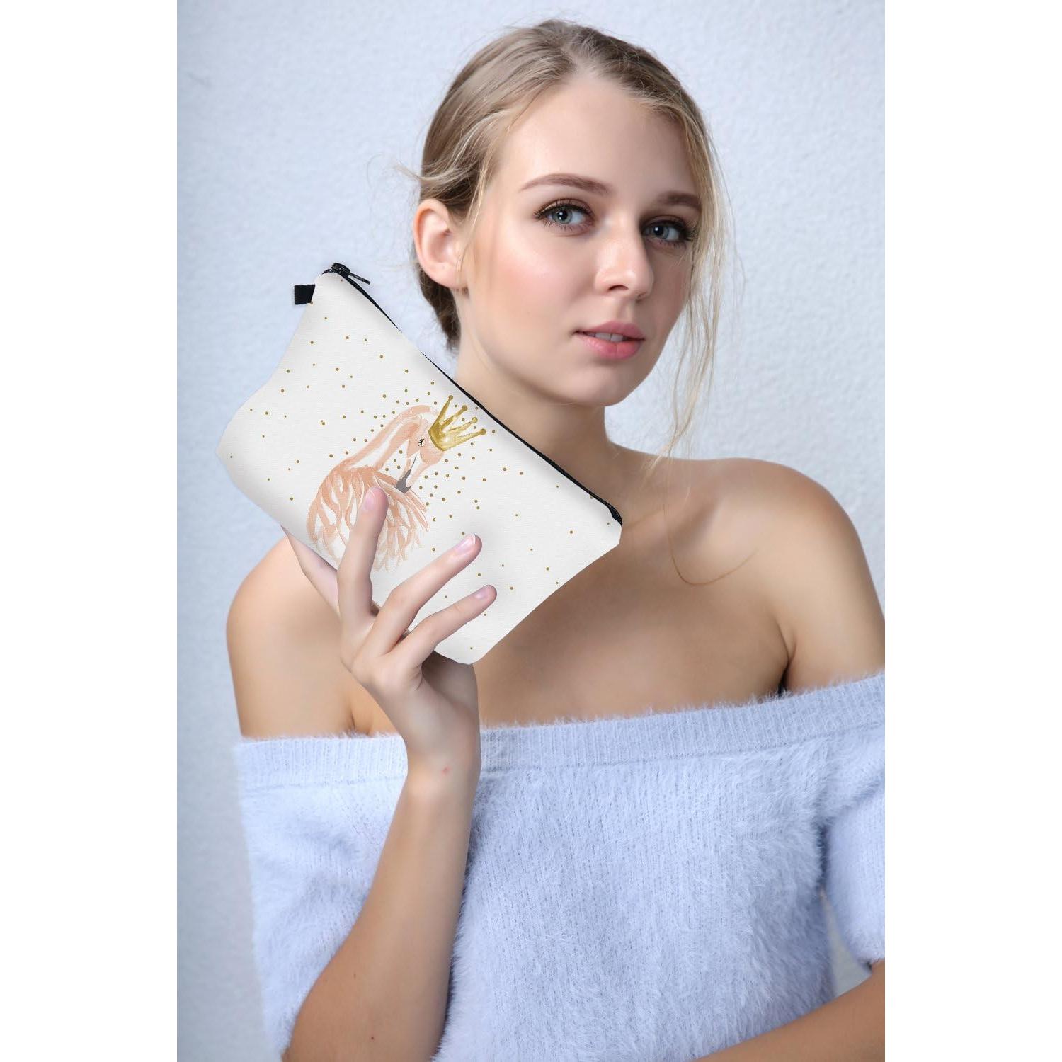 Bolsa Cosmética 3Pcs Deanfun 3D Impresa para Mujeres - Flamingos