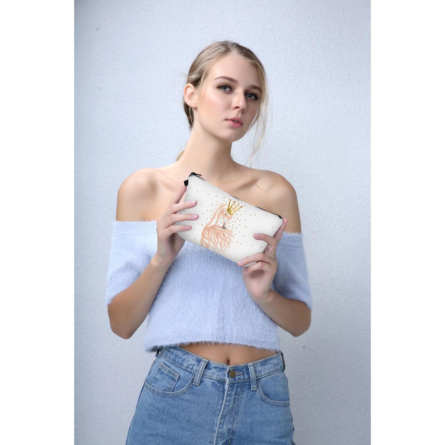 Bolsa Cosmética 3Pcs Deanfun 3D Impresa para Mujeres - Flamingos