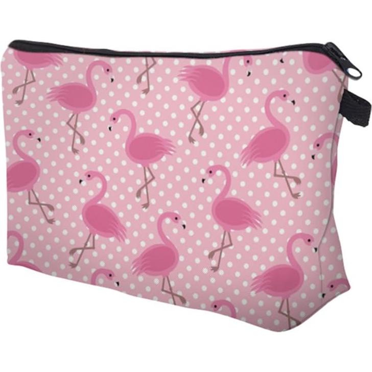 Bolsa Cosmética 3Pcs Deanfun 3D Impresa para Mujeres - Flamingos