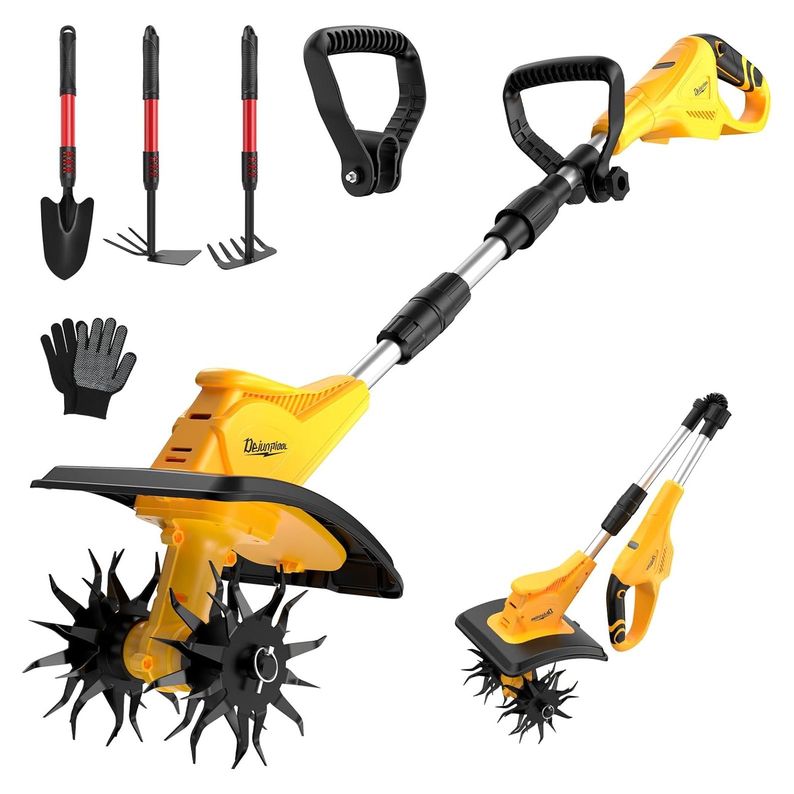 Cultivador Inalámbrico DEJUNPIOOL 500W 23.1cm Amarillo Negro