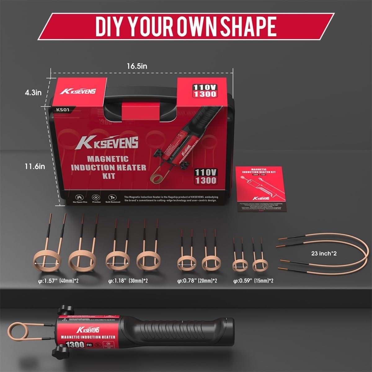 Calentador de Inducción KKSEVENS 1300W con 10 Bobinas - Rojo