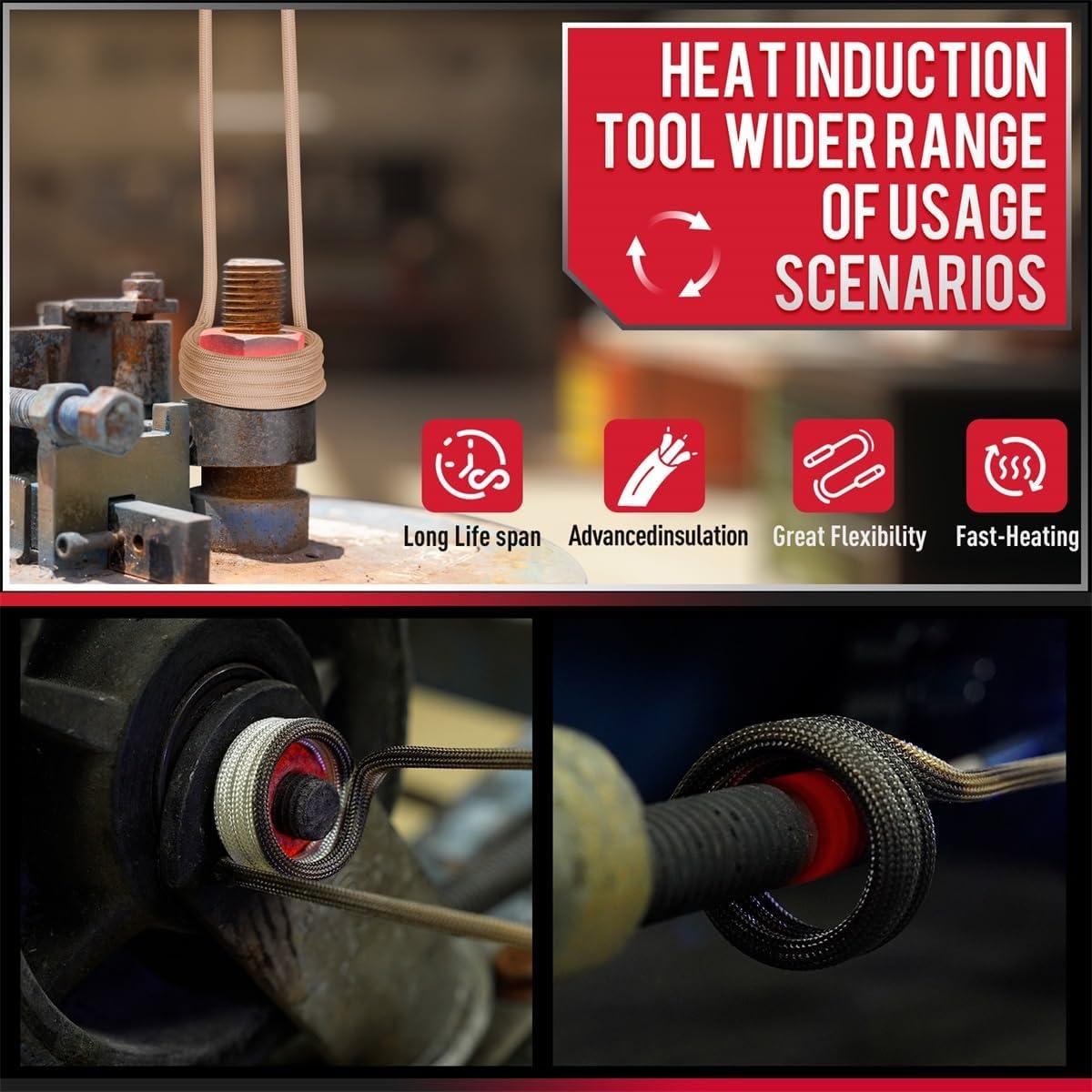 Calentador de Inducción KKSEVENS 1300W con 10 Bobinas - Rojo