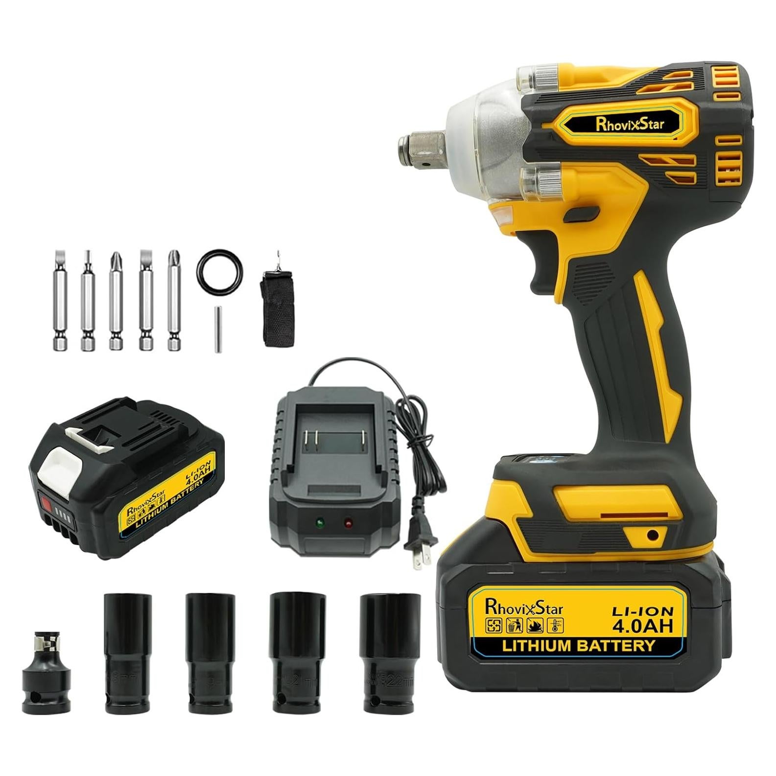 Llave de Impacto Inalámbrica RhovixStar 580N.M con Batería