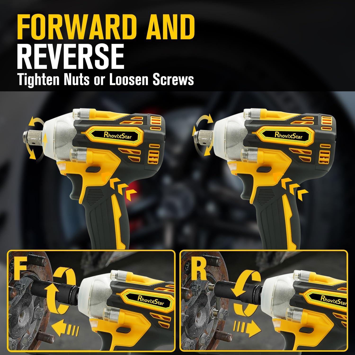 Llave de Impacto Inalámbrica RhovixStar 580N.M con Batería