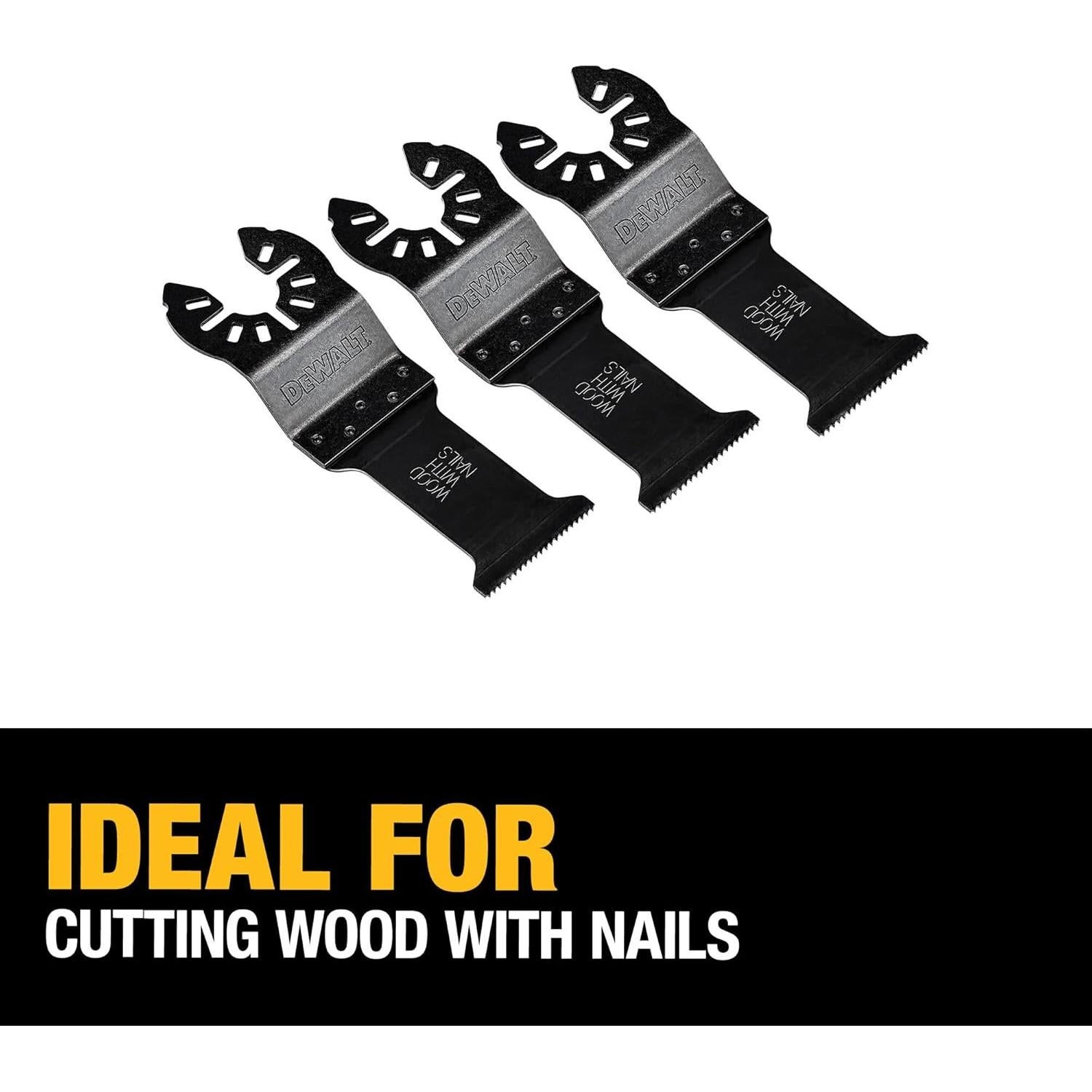 Cuchilla Oscilante DEWALT 3 Piezas 32mm para Madera con Clavos