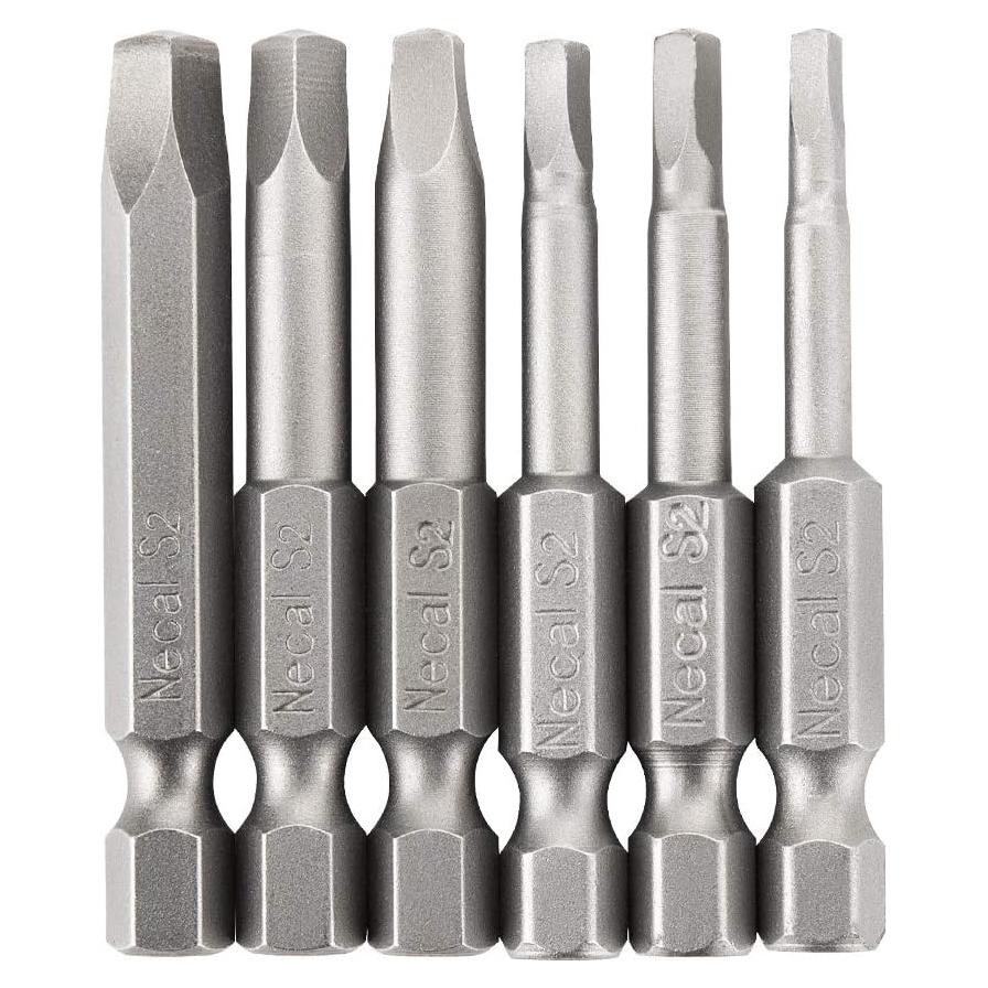 Juego de Puntas de Destornillador Cuadradas Rocaris 6 Pcs 5.08 cm