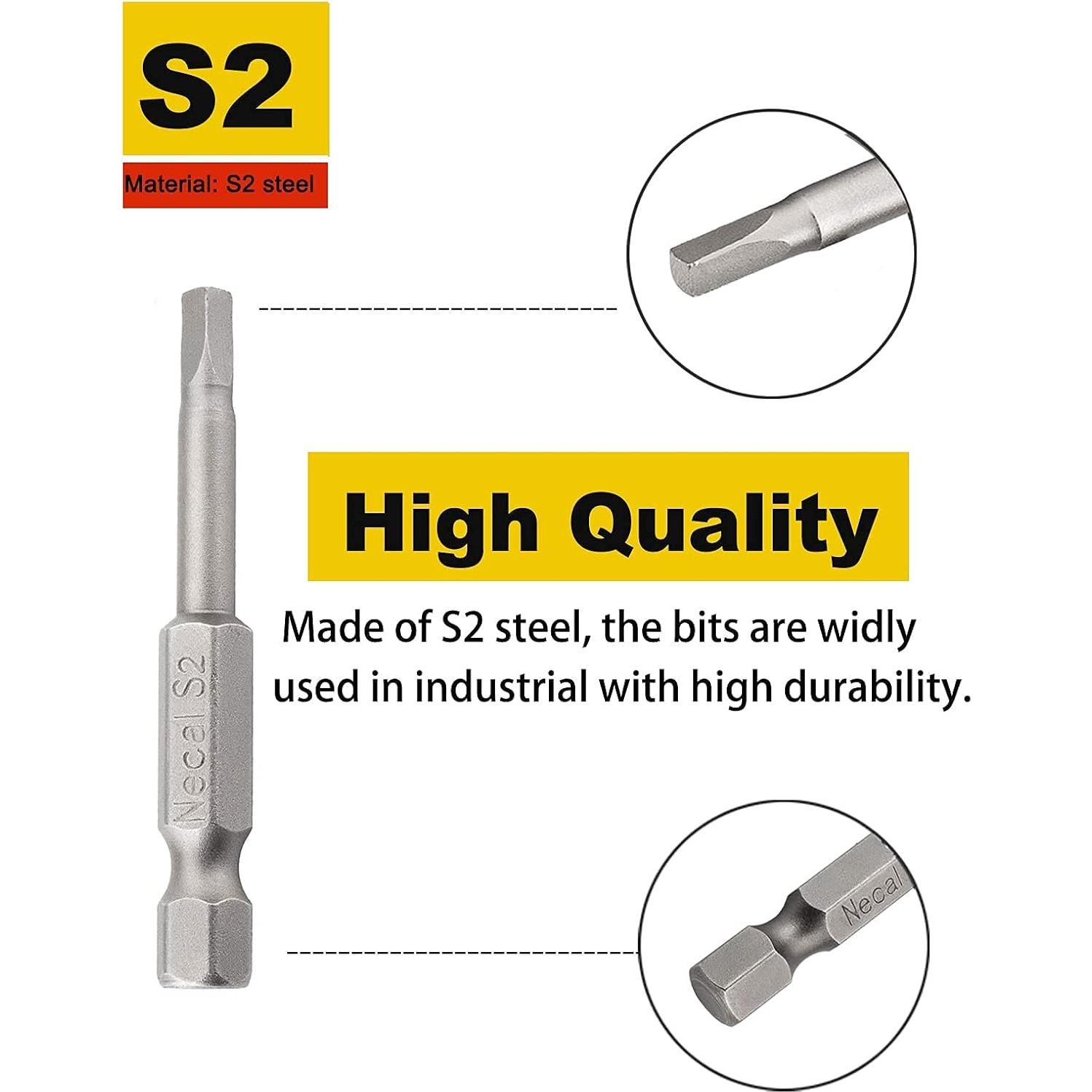 Juego de Puntas de Destornillador Cuadradas Rocaris 6 Pcs 5.08 cm