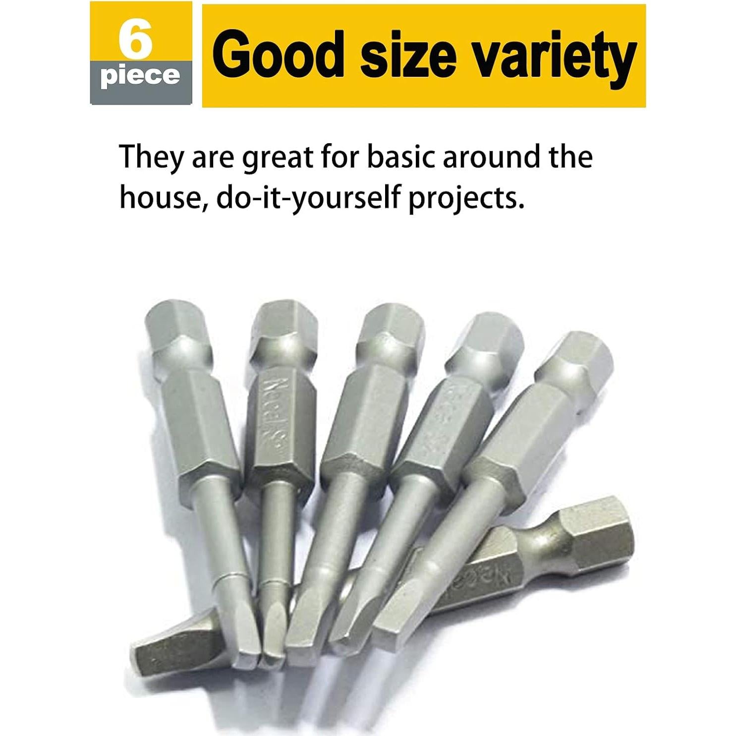 Juego de Puntas de Destornillador Cuadradas Rocaris 6 Pcs 5.08 cm