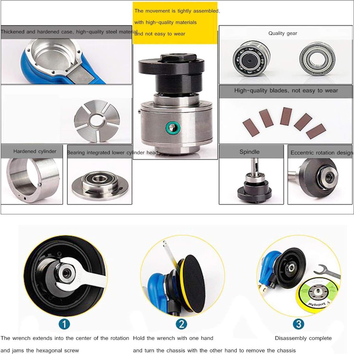 Lijadora Orbital Neumática HUAXIU 5" Doble Acción Azul