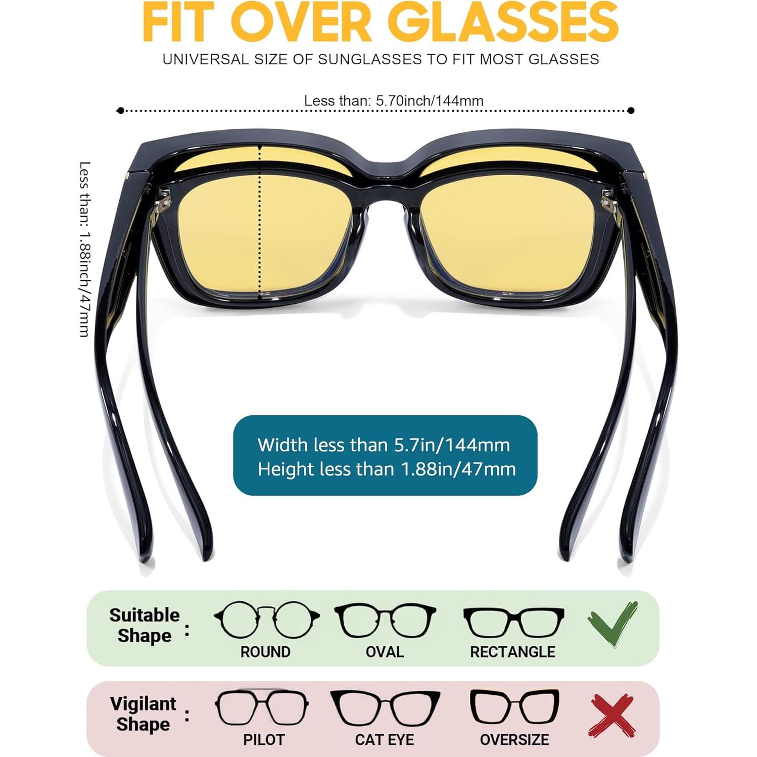 Gafas de Visión Nocturna LVIOE Polarizadas Amarillas para Mujeres