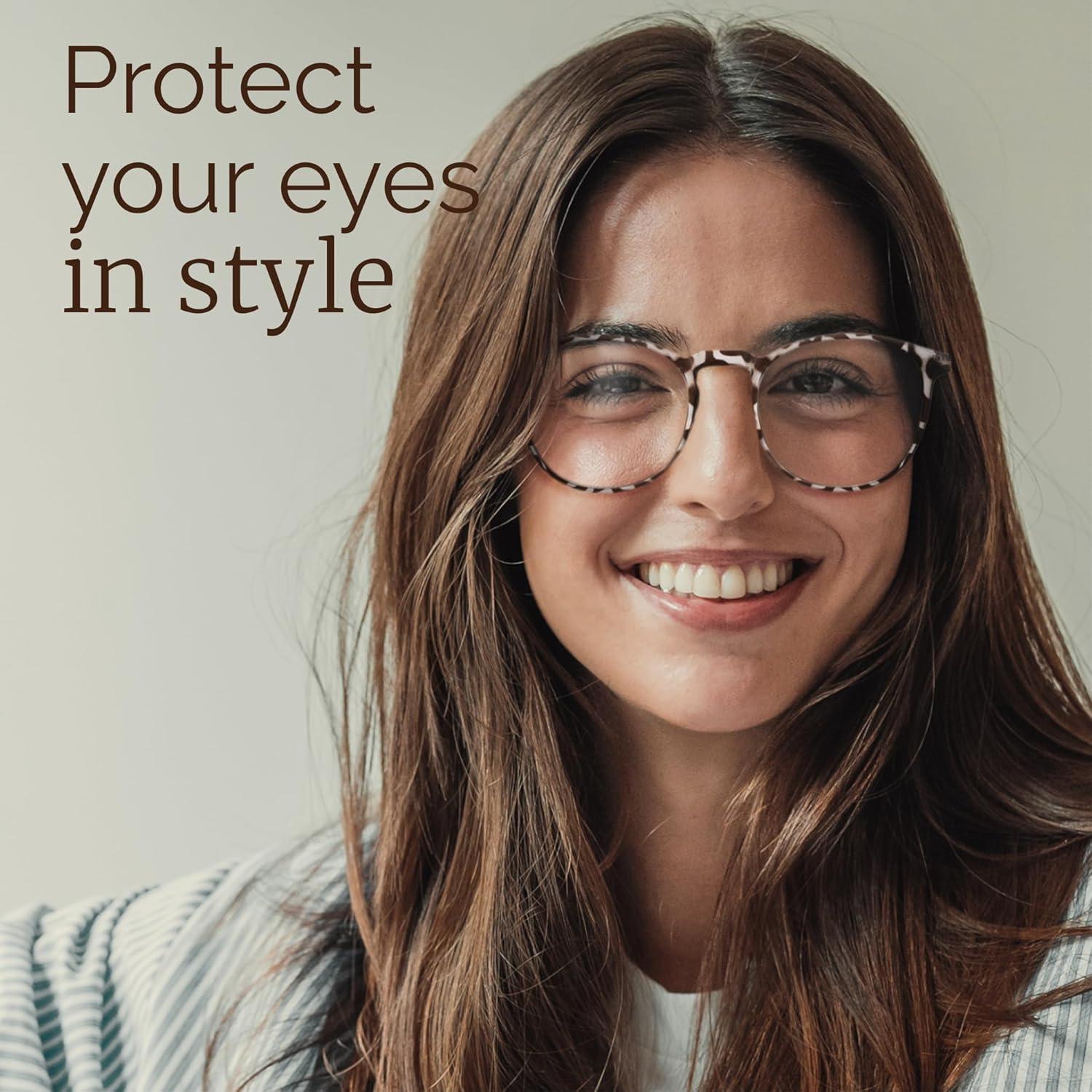 Gafas de luz azul IBOANN unisex UV400, 2 unidades, negro y ámbar