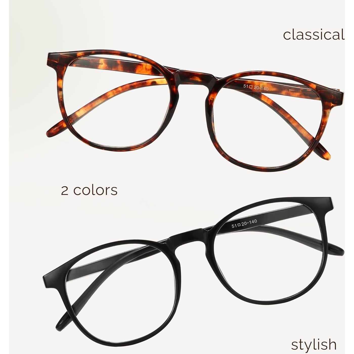 Gafas de luz azul IBOANN unisex UV400, 2 unidades, negro y ámbar