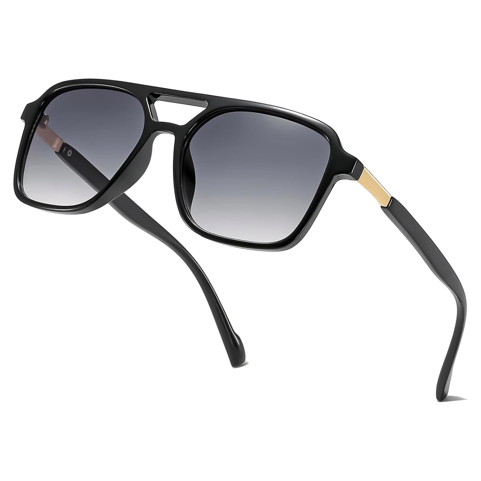 Gafas de sol unisex AISSWZBER UV400 marco ligero negro