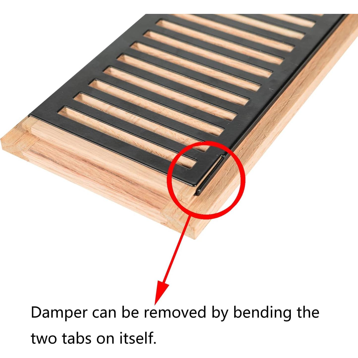 Registro de Piso de Madera Dura Roble Blanco 10.16x25.4 cm