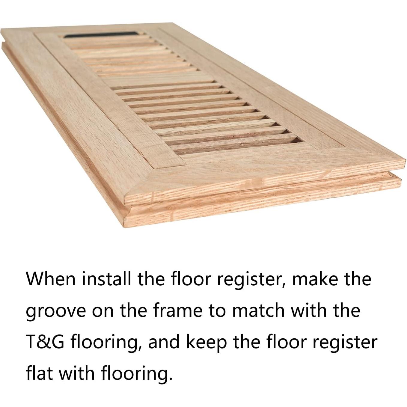 Registro de Piso de Madera Dura Roble Blanco 10.16x25.4 cm