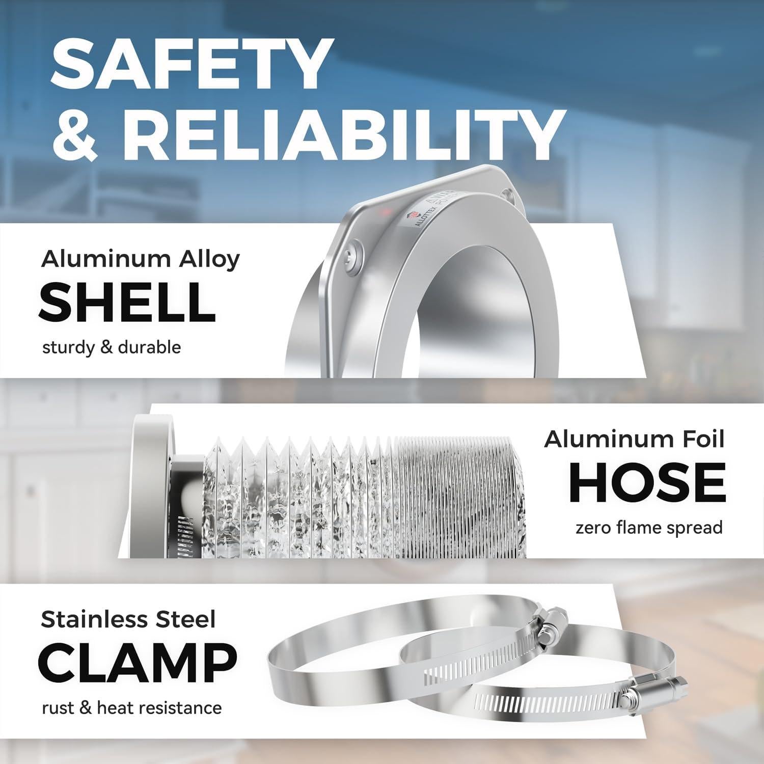 Conector de Ventilación de Secadora Magnético Jeevony DV180 0.8m