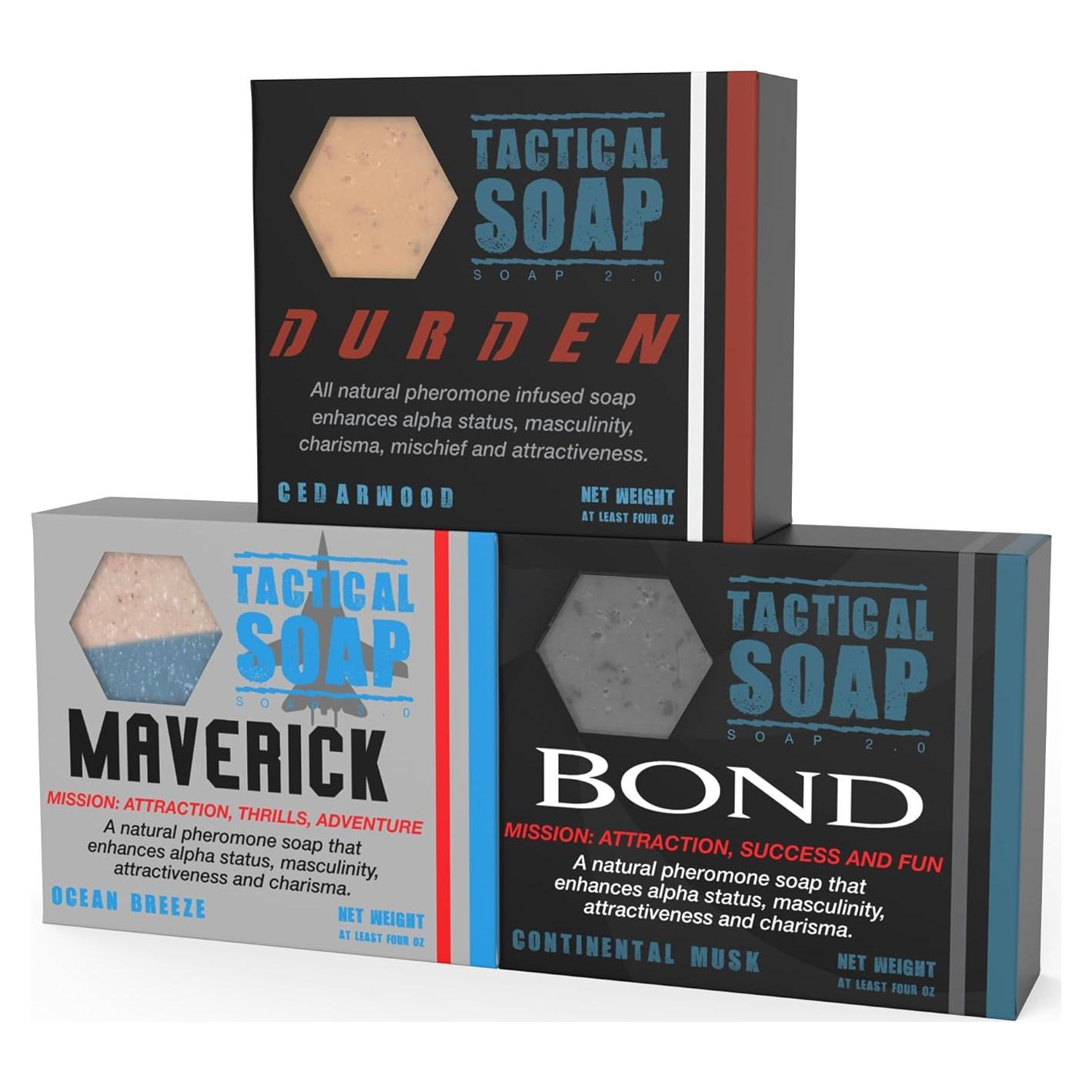 Jabón Táctico Natural Grondyke - 3 Barras con Feromonas