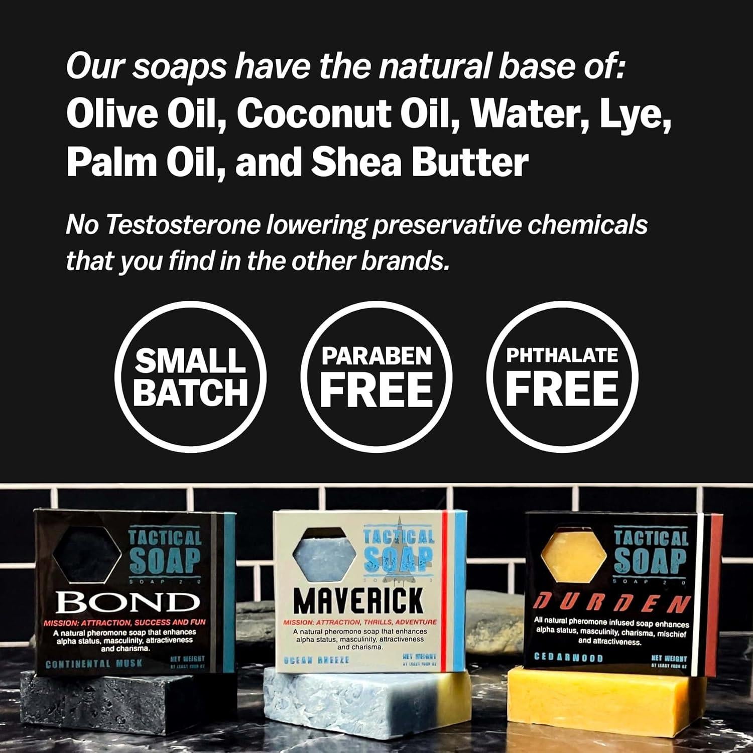 Jabón Táctico Natural Grondyke - 3 Barras con Feromonas