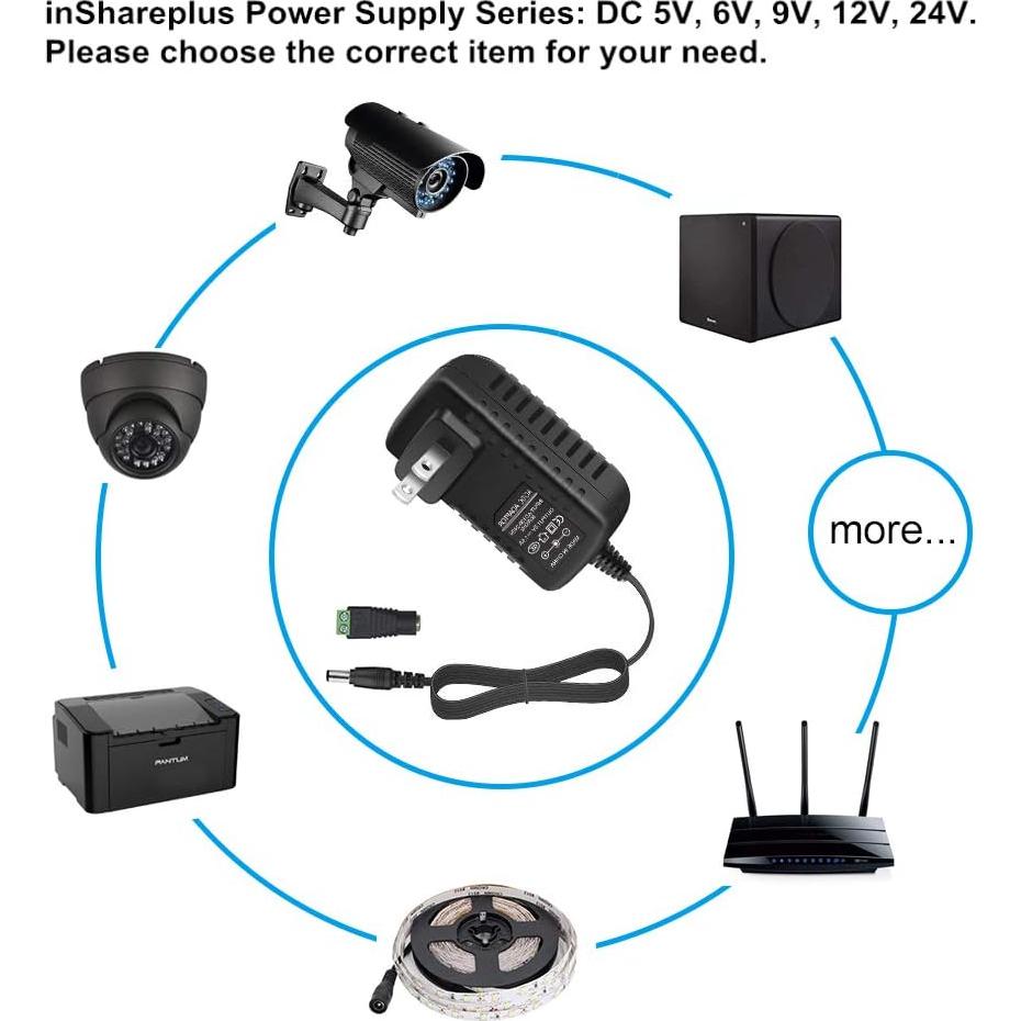 Fuente de Alimentación LED 12V 1A 12W inShareplus AC/DC