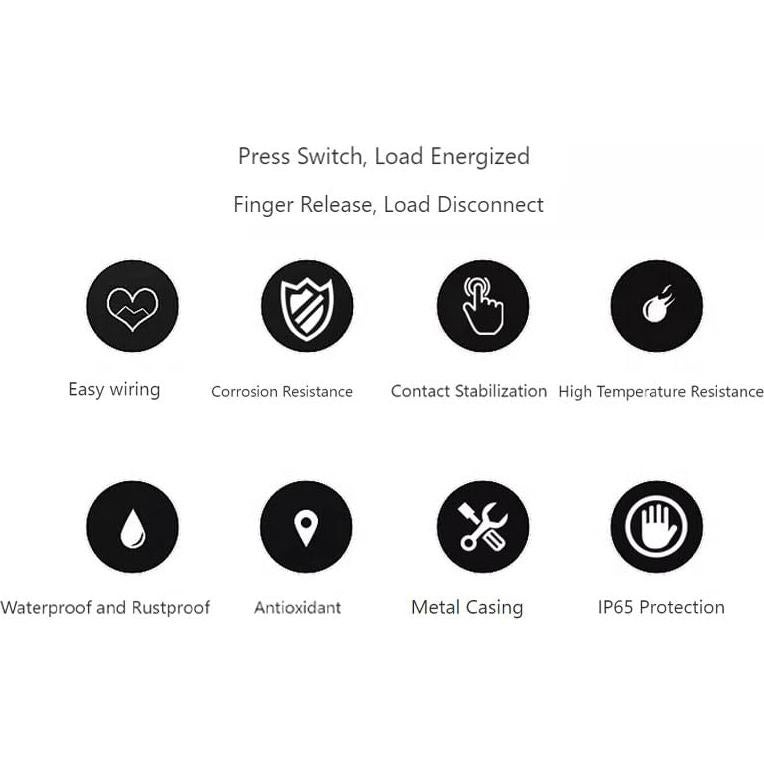 6 Interruptores de Botón Redondo Lhazemu 16mm Impermeables