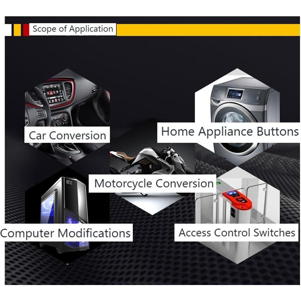 6 Interruptores de Botón Redondo Lhazemu 16mm Impermeables