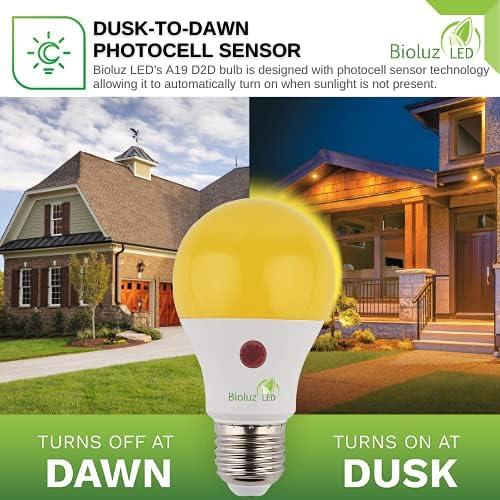 Bombilla LED Bioluz A19 Amarillo 9W Crepúsculo a Amanecer