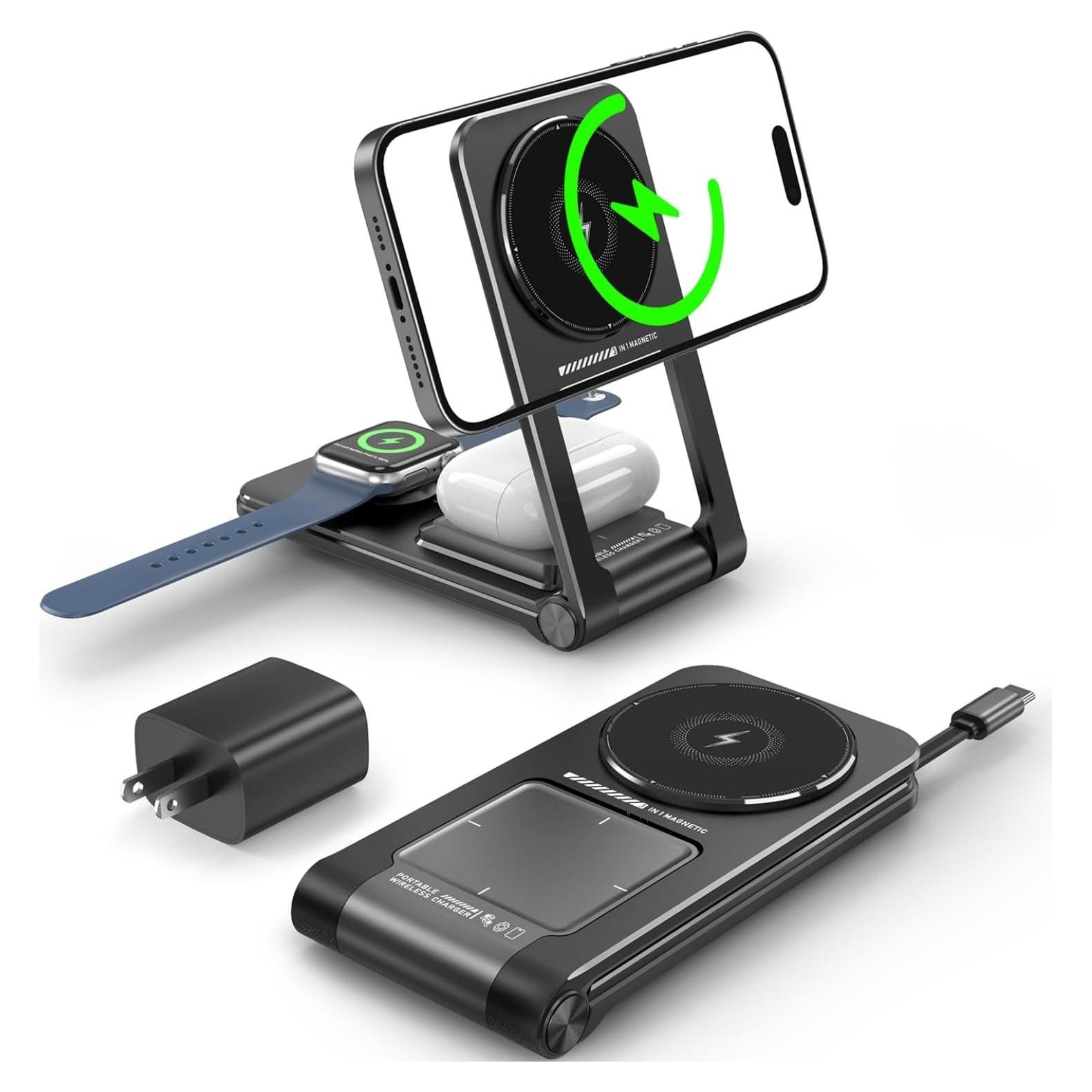 Cargador Inalámbrico 3 en 1 Magnético 15W para Apple