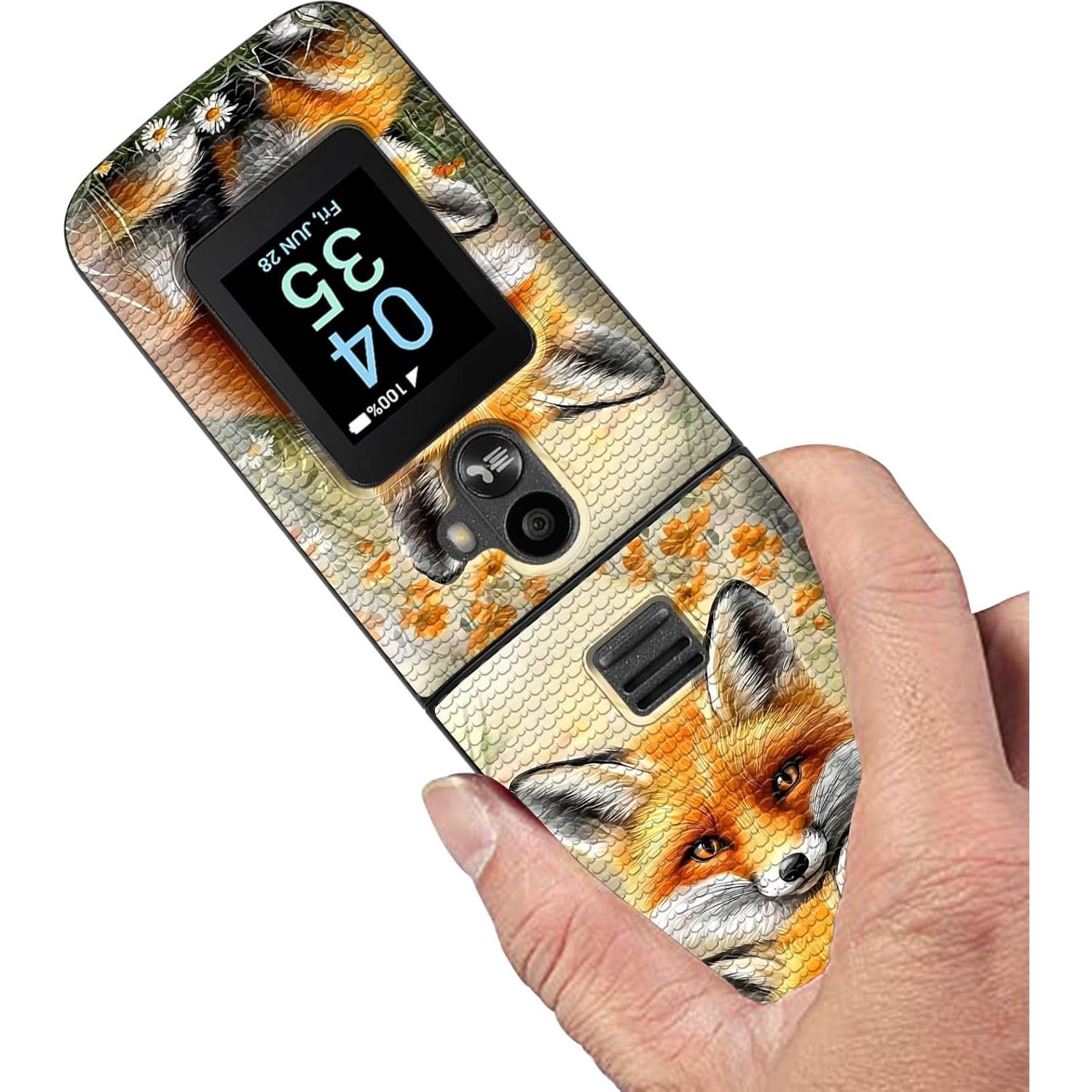 Funda Doble Capa Qindaiwen para TCL Flip 3 T435 2024 - Zorros Lindos