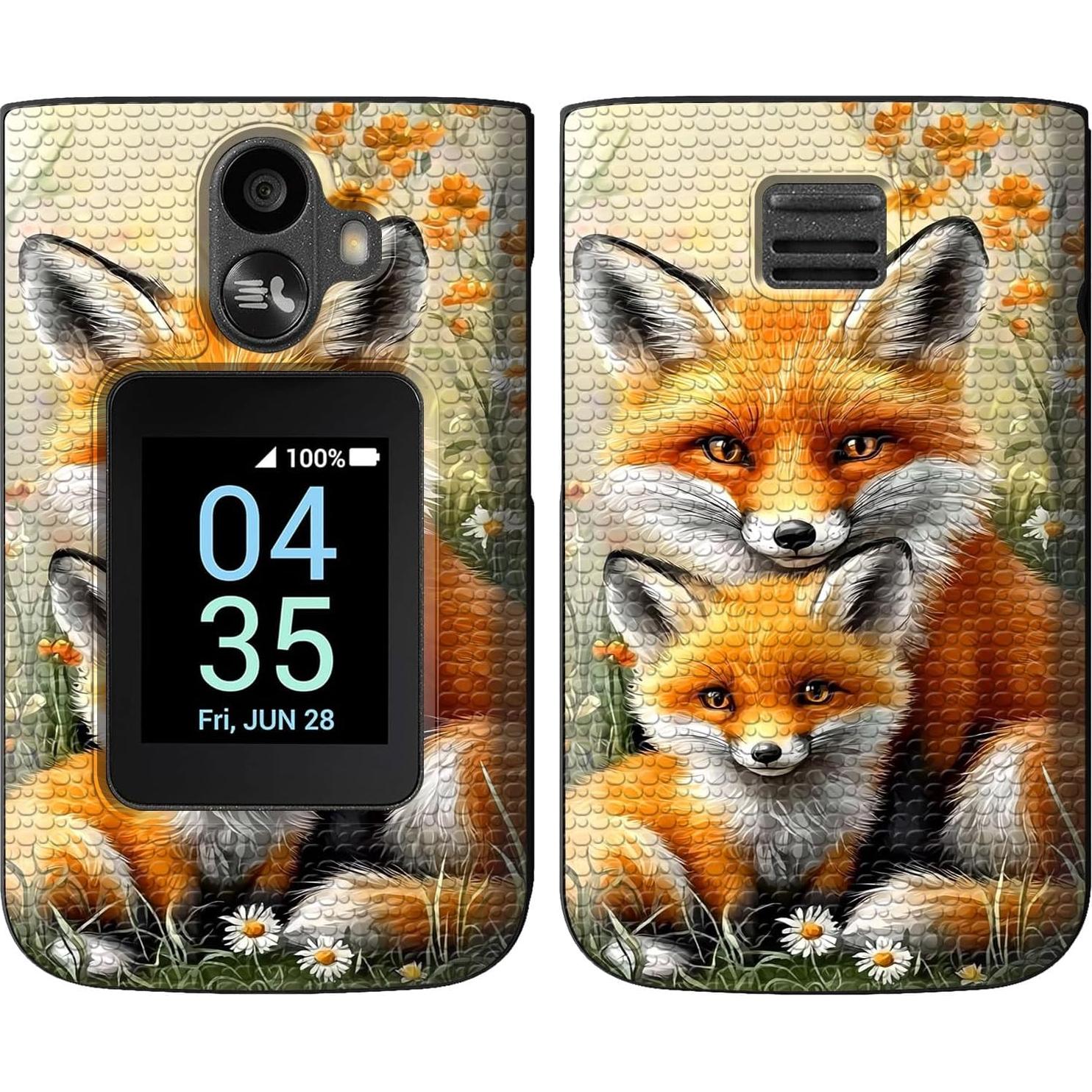 Funda Doble Capa Qindaiwen para TCL Flip 3 T435 2024 - Zorros Lindos