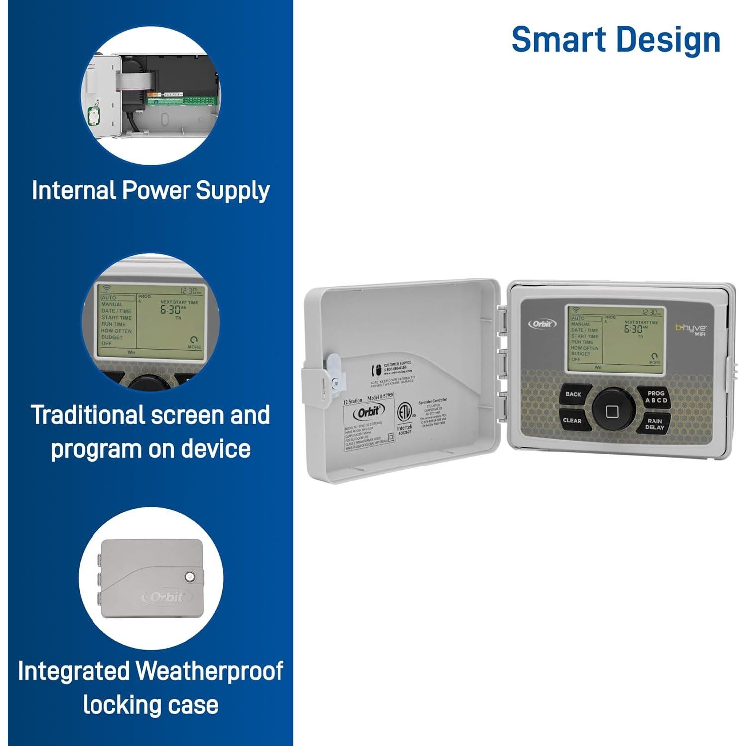 Controlador de Riego Orbit B-hyve 6 Zonas WiFi Interior/Exterior