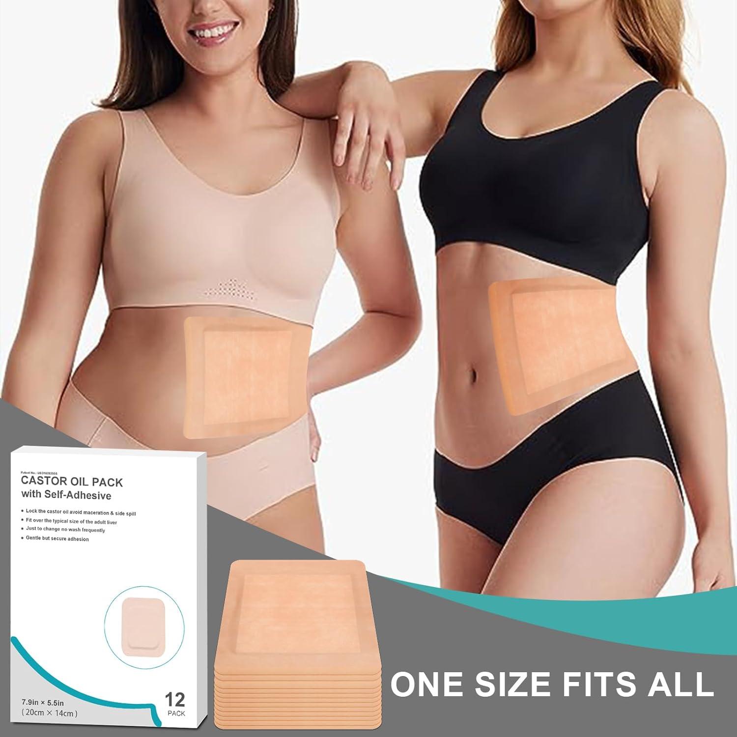 Paquete de 12 Almohadillas de Aceite de Ricino Orgánico 20.1x14cm