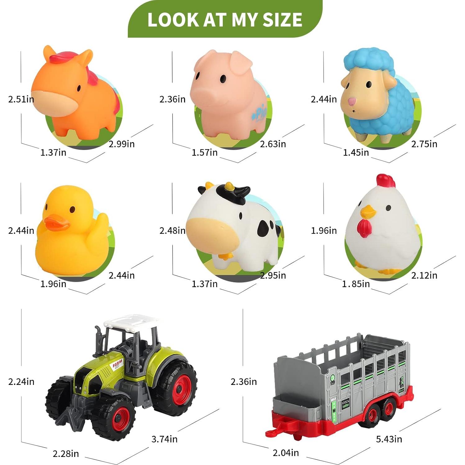 Juego de Granja Oriate con Tractor y 6 Animales - Alfombrilla 120x80cm