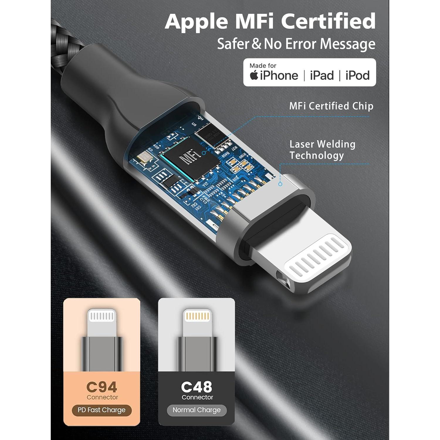 Cable USB C a Lightning 30.48 cm Acecene 2Pack Carga Rápida