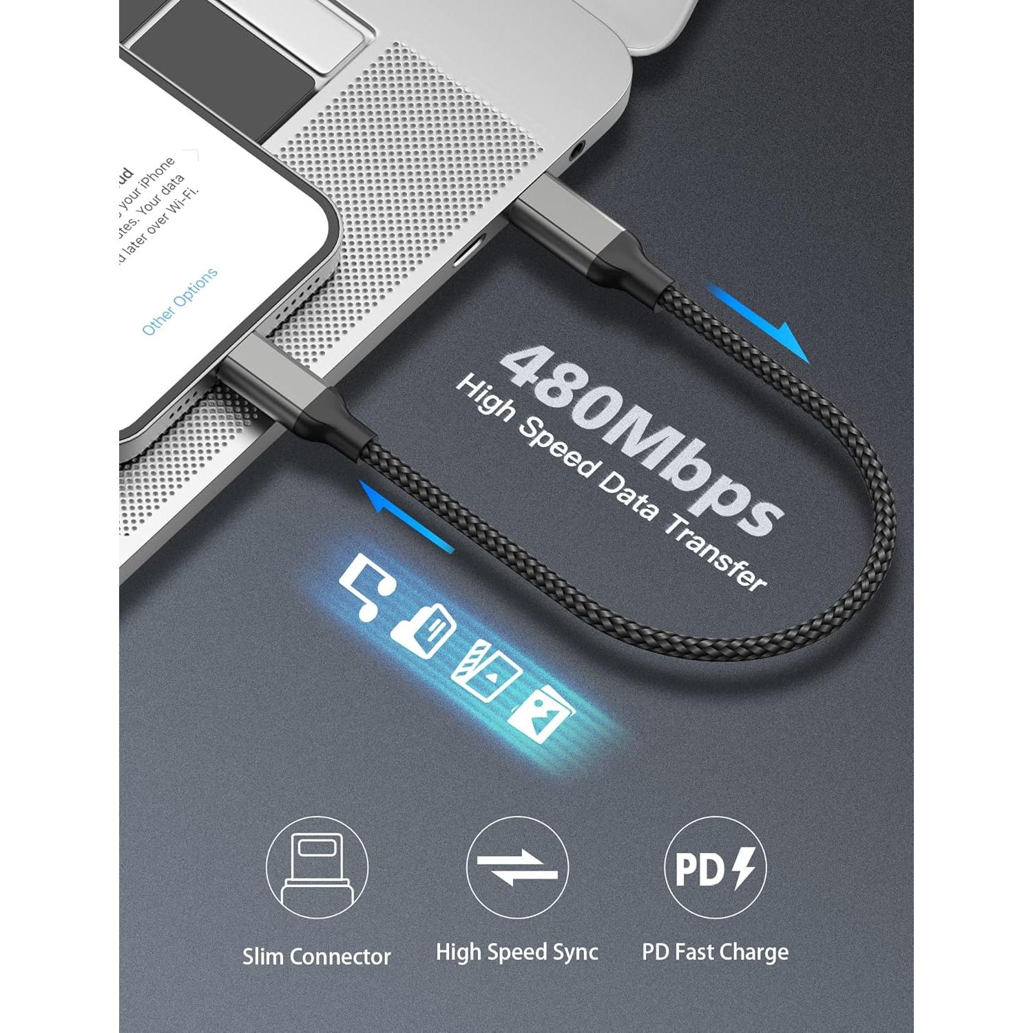 Cable USB C a Lightning 30.48 cm Acecene 2Pack Carga Rápida