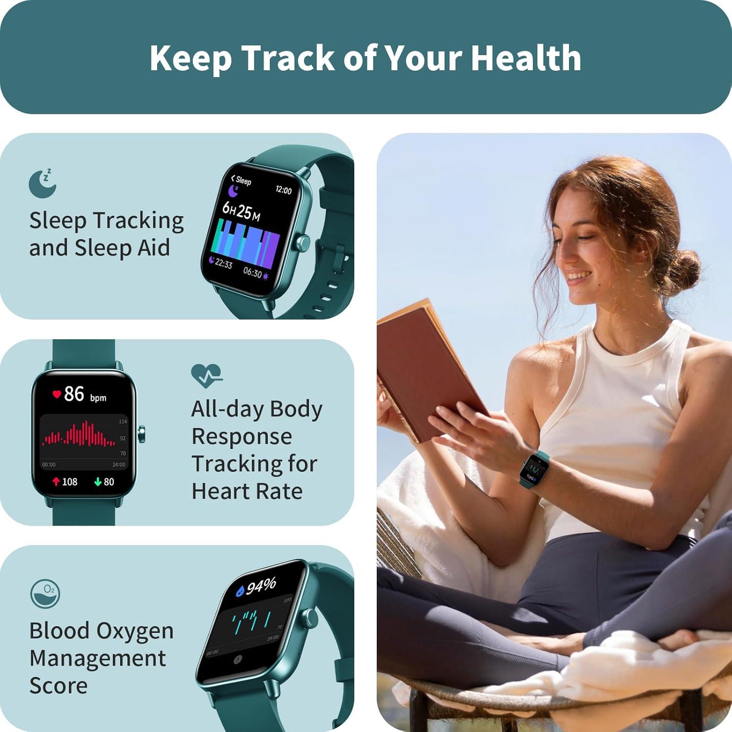 Reloj Inteligente Gydom 1.8" con Alexa y Monitoreo de Salud