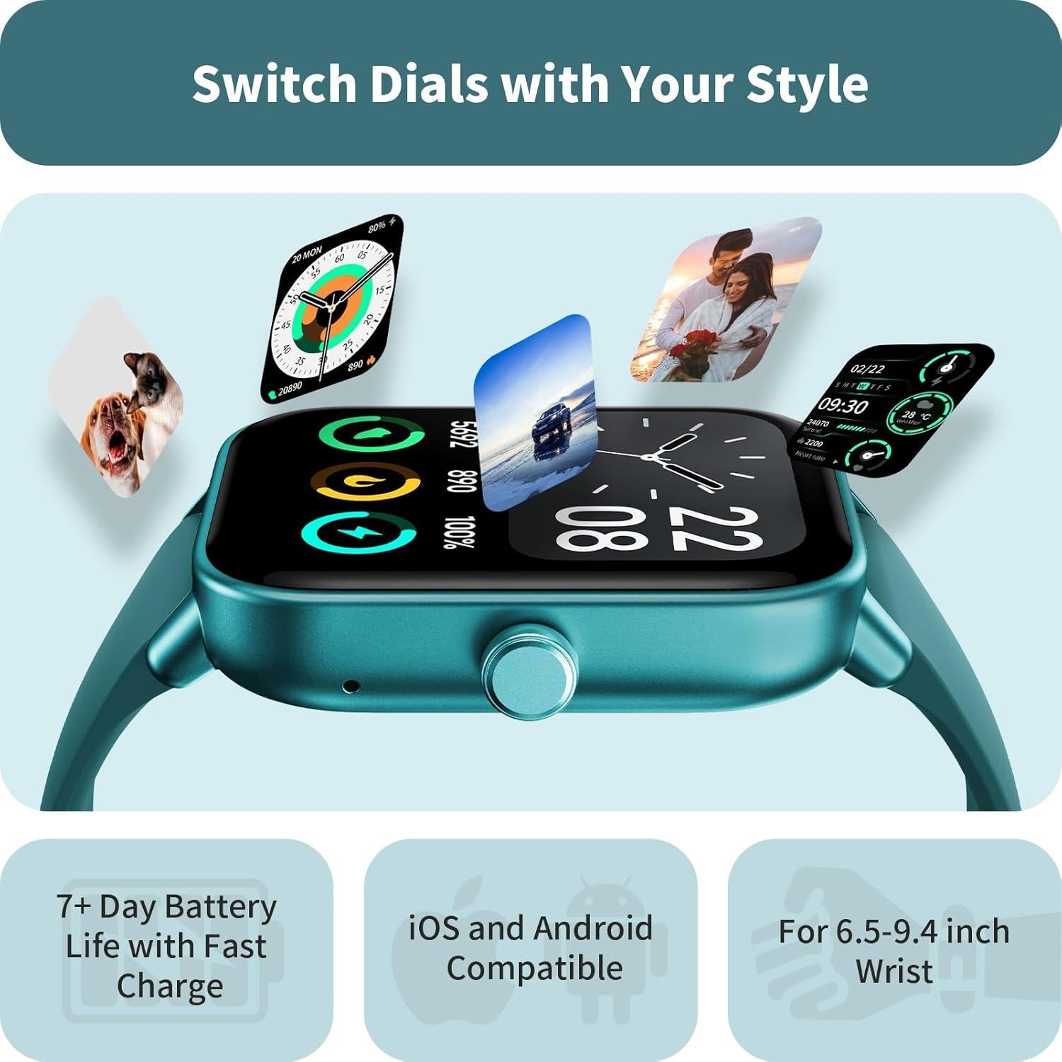 Reloj Inteligente Gydom 1.8" con Alexa y Monitoreo de Salud