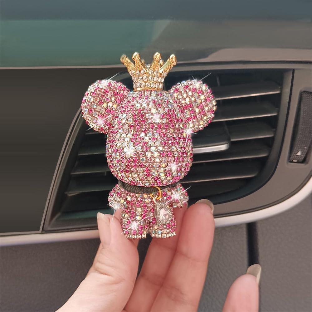 Ambientador de coche Oso de Strass XINJIAN AB Rosa 6.3x8cm