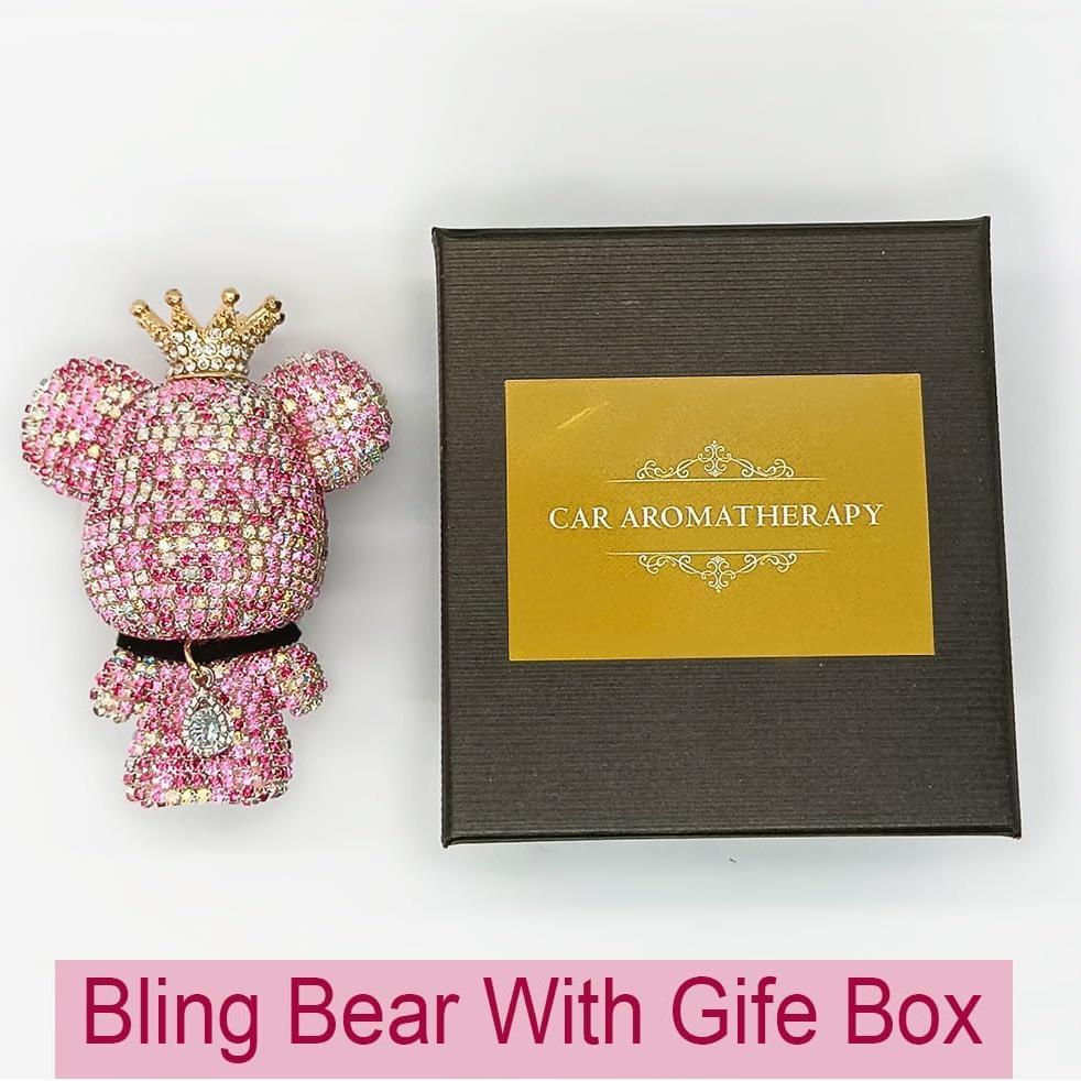 Ambientador de coche Oso de Strass XINJIAN AB Rosa 6.3x8cm