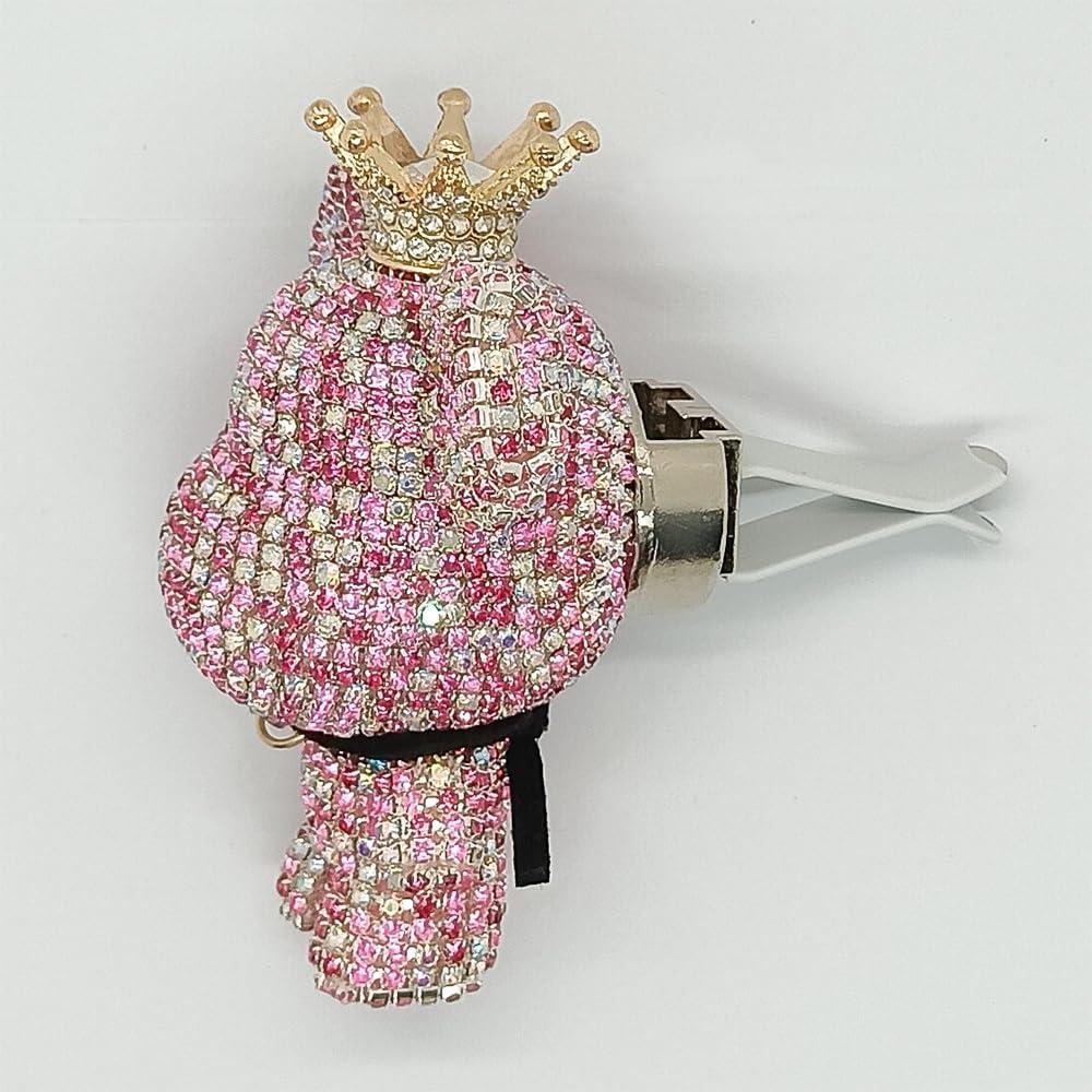 Ambientador de coche Oso de Strass XINJIAN AB Rosa 6.3x8cm