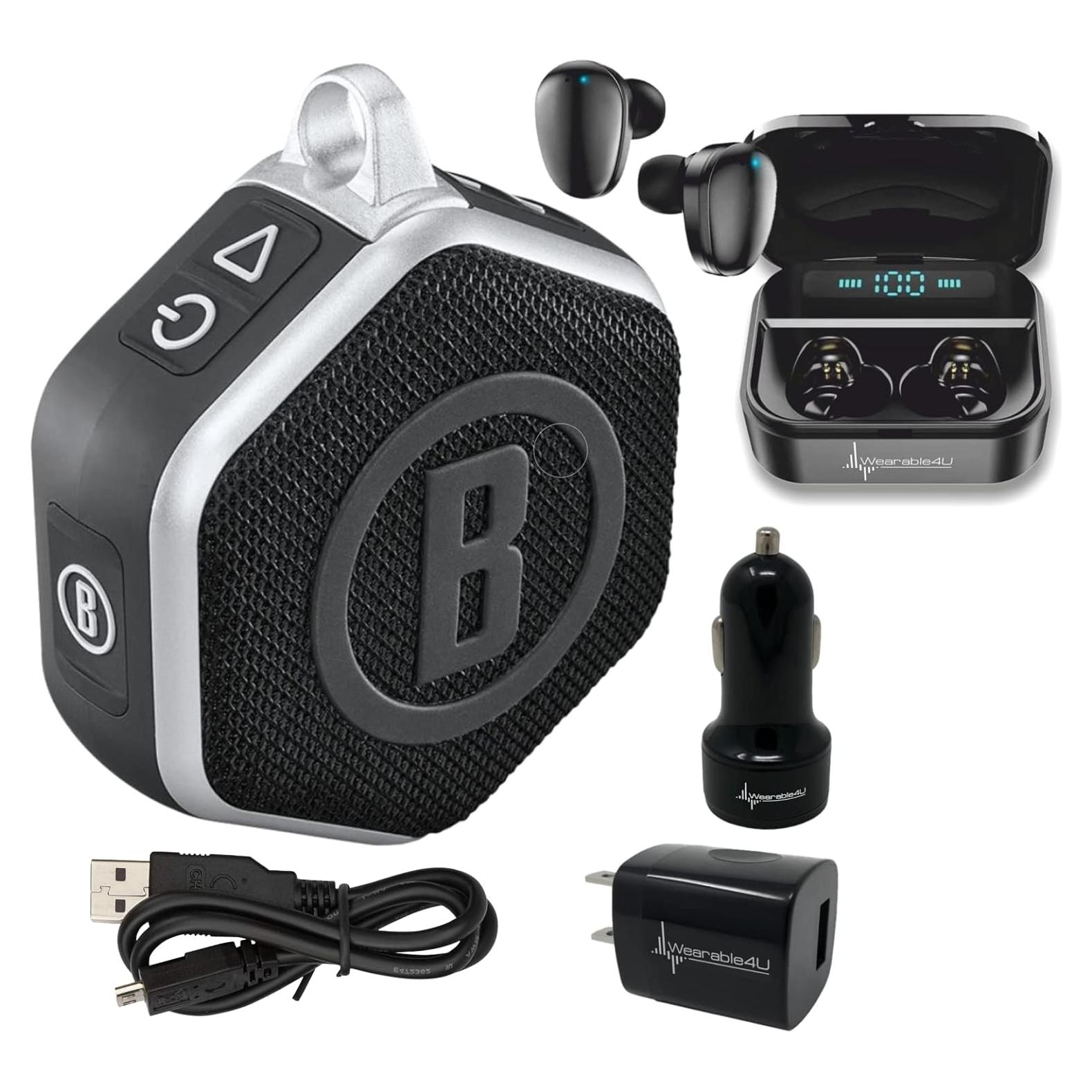 Altavoz Bluetooth GPS Wearable4U Wingman Mini Negro/Plata con Auriculares