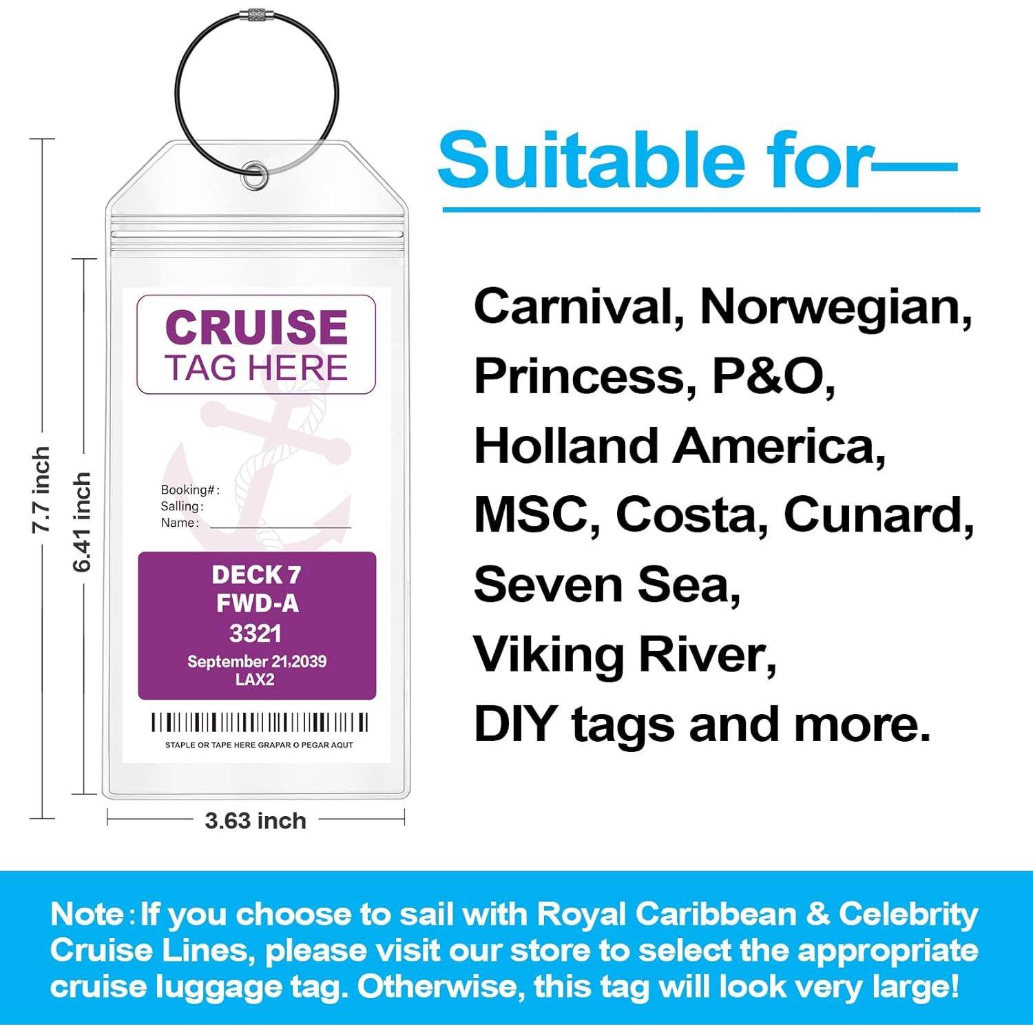 Etiquetas de Equipaje para Crucero Maloun, Paquete de 6 Transparentes